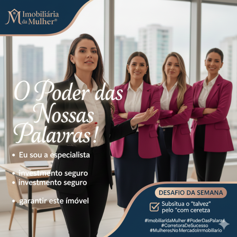 📣 Post para Corretoras da Imobiliária da Mulher®: O Poder das Nossas Palavras! 📣